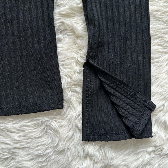 Madewell Top Ribbed Square-Neck Long-Sleeve Tee True Black M NWT New - Picture 7 of 12